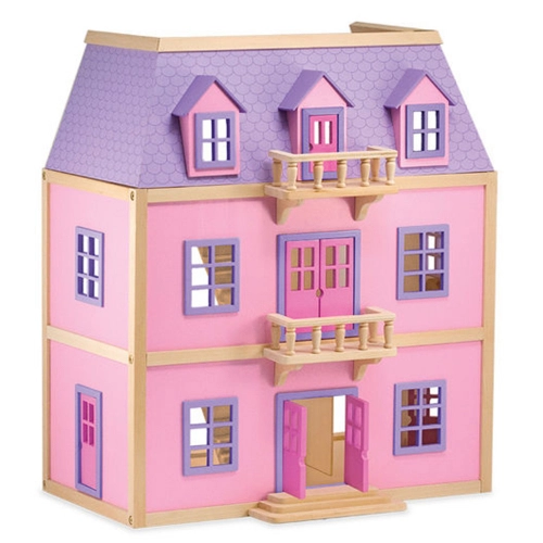 Детска дървена къща за кукли с обзавеждане 3 нива | PAT32579