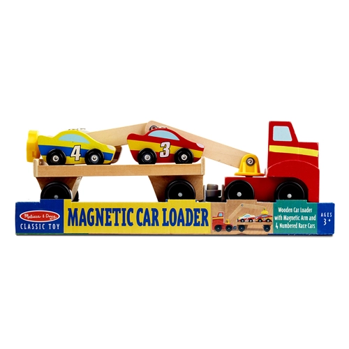 Детска играчка Магнитен дървен автовоз с коли | PAT32609