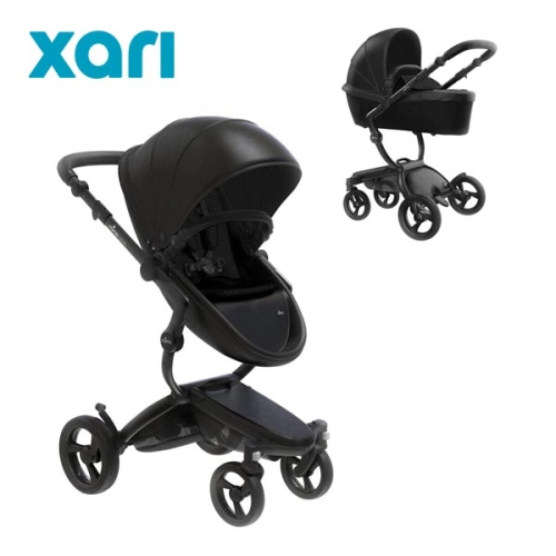 Бебешка черна комбинирана количка 2в1 Xari Black | PAT32767