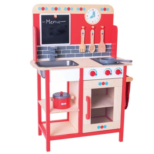 Детска дървена червена кухня | PAT32815