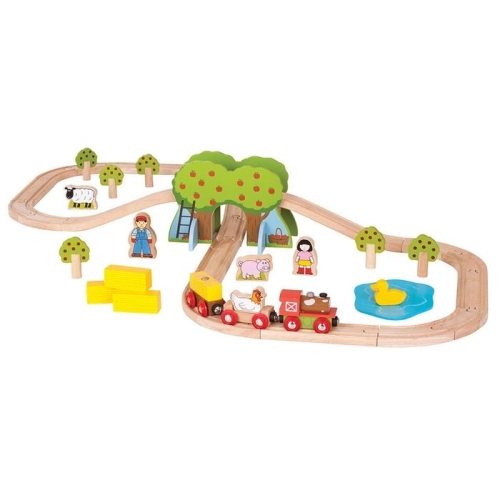 Детски вървен влак с релси и аксесоари Ферма | PAT32824