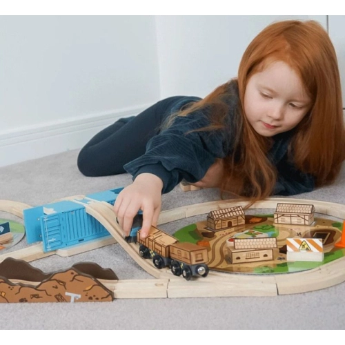 Детски дървен железопътен комплект 50 части | PAT32861
