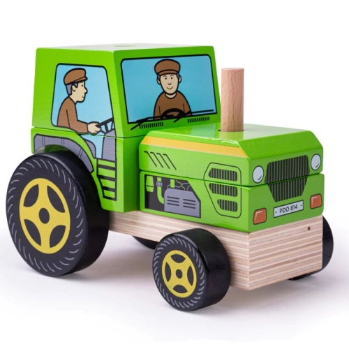 Дървен детски пъзел с кубчета Трактор | PAT32874
