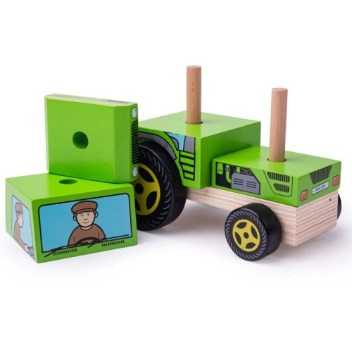 Дървен детски пъзел с кубчета Трактор | PAT32874