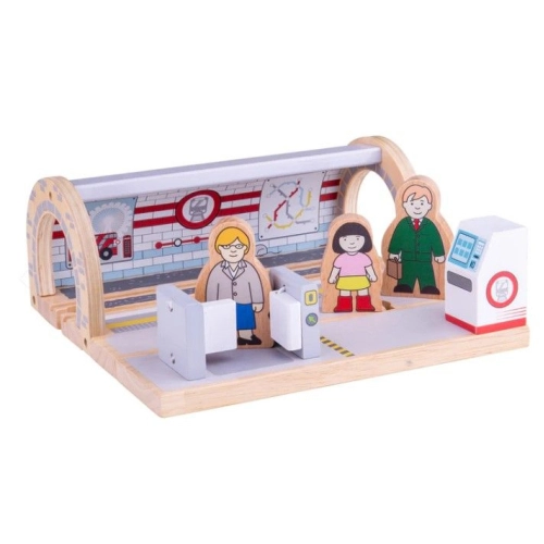 Детски влаков комплект Дървена подземна станция | PAT32878