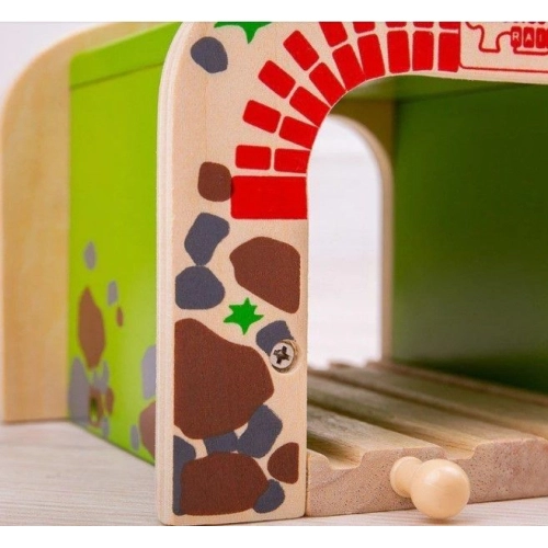 Детски влаков комплект Двоен дървен тунел | PAT32888