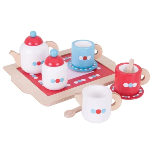Детски дървен сервиз за чай върху поднос | PAT32912