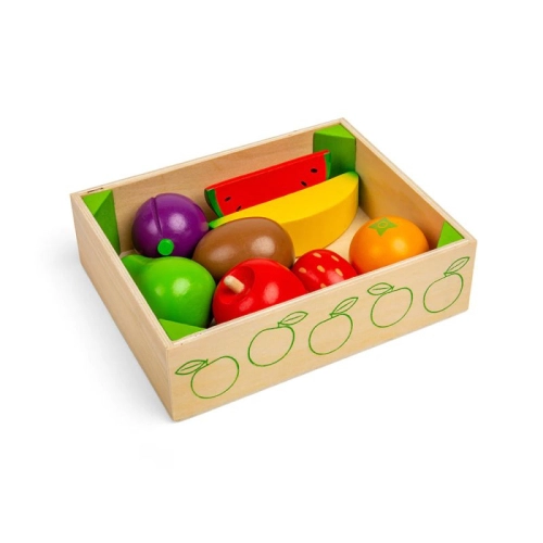 Дървен детски комплект за готвене Щайга с плодове | PAT32936