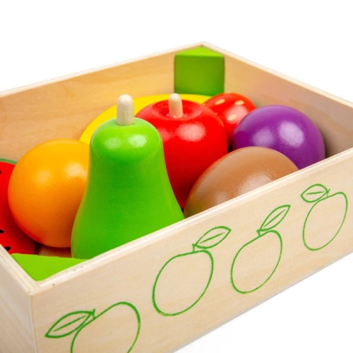 Дървен детски комплект за готвене Щайга с плодове | PAT32936