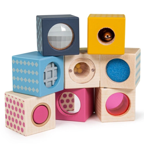 Бебешки дървени сензорни кубчета | PAT32960