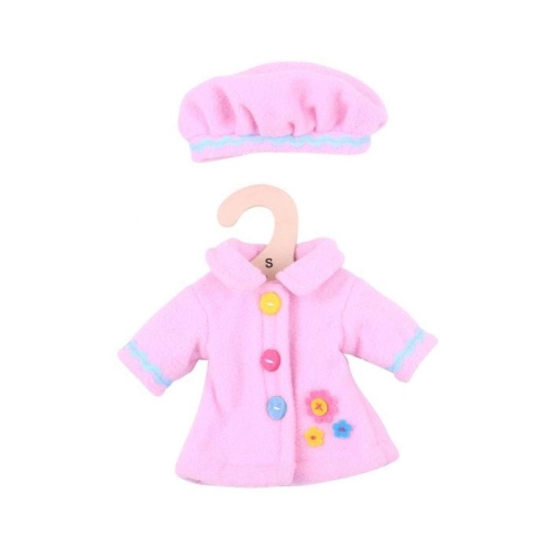 Детски дрехи за кукла 25 см Розово палто с шапка | PAT32981