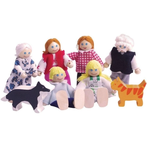 Комплект детски дървени кукли Семейство | PAT32991