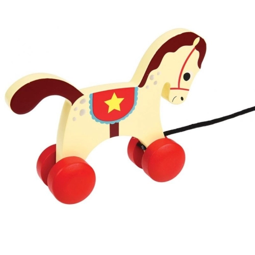 Бебешка дървена играчка за дърпане Цирковото конче Чарли | PAT33021