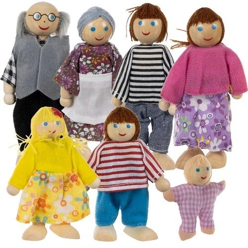 Малки дървени детски кукли за игра Семейство | PAT33122