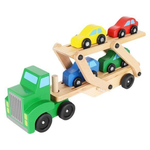 Детска дървена играчка Автовоз с 4 колички | PAT33138