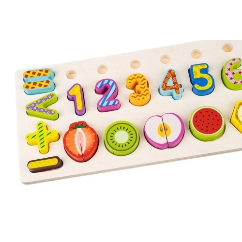 Детски дървен образователен сортер с плодове и числа | PAT33163