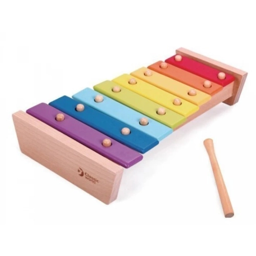 Бебешки дървен ксилофон с цветовете на дъгата | PAT33269