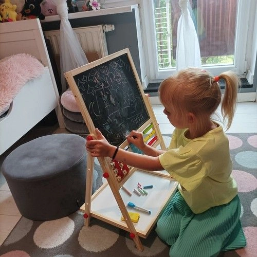 Детска двулицева дървена дъска за писане и рисуване Kruzzel | PAT33380