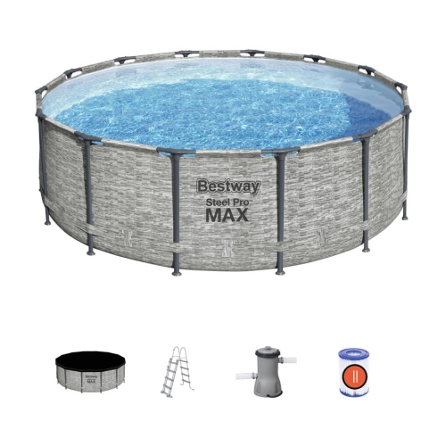 Сглобяем басейн Steel Pro Max 427x122см имитация на камък | PAT33407