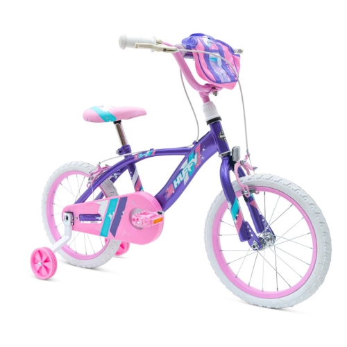 Детски лилав велосипед с помощни колела 16