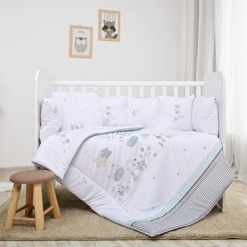 Сет за бебешко легло  5 части Ранфорс Жирафче | PAT33545
