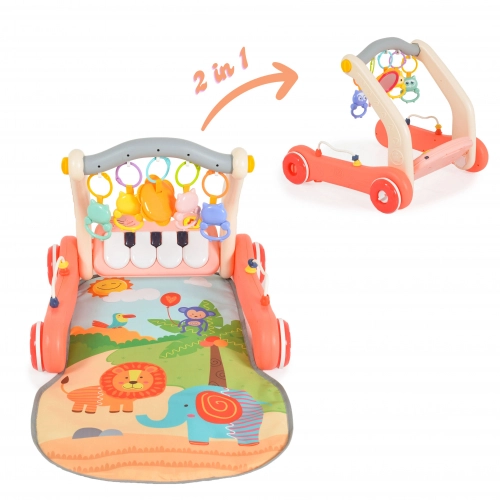 Бебешка розова играчка за прохождане 2в1 Piano Pink HE0638 | PAT33711