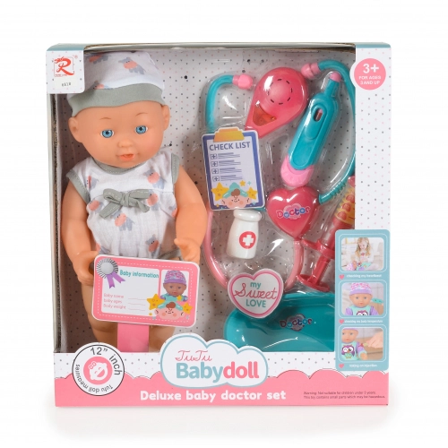 Детска кукла със стетоскоп и звук Hippo 31 см. | PAT33729