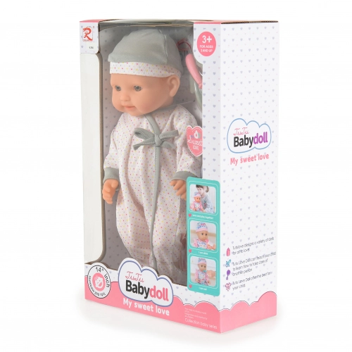Детска кукла бебе за гушкане с аксесоари Grey | PAT33732
