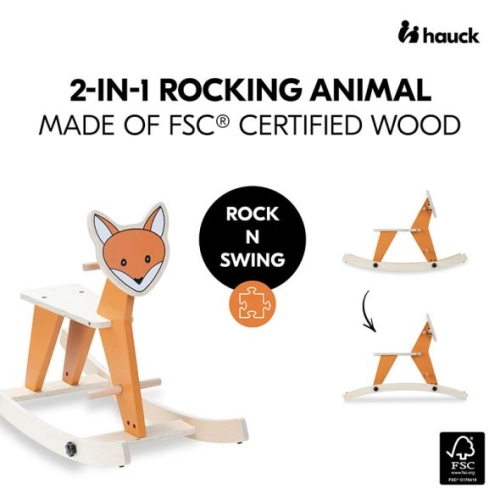 Детска дървена люлка 2 в 1 Rock N Swing Fox | PAT33962