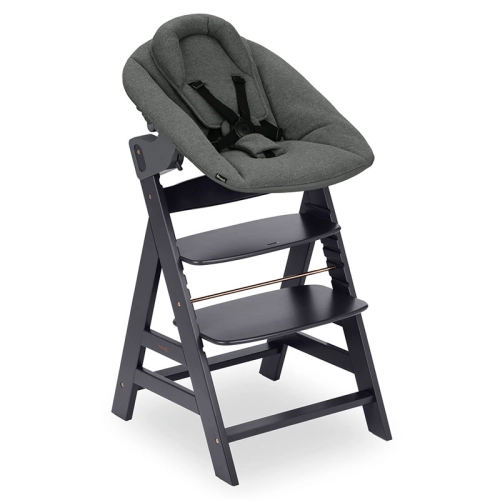 Комплект за новородено+стол Alpha Plus Dark Grey | PAT33966