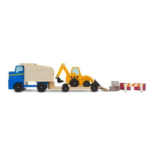 Детски дървен камион товарач с багер и аксесоари | PAT34021