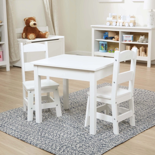Детска бяла маса с два стола | PAT34029