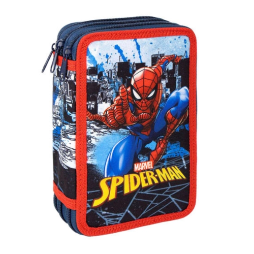Детски червен пълен несесер с 3 ципа Spiderman | PAT34955