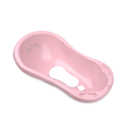 Бебешка нехлъзгаща вана 84 см. с оттичане Little Stars Pink | PAT35244