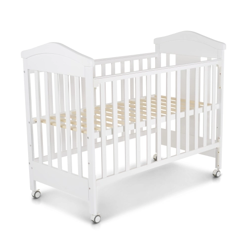 Бебешко дървено легло Wing в бял цвят и 4 колелца | PAT35260