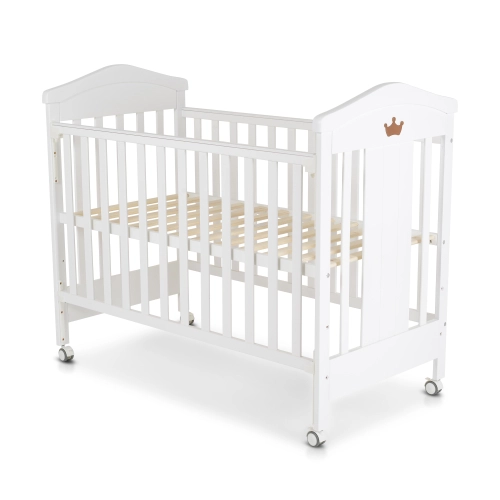 Бебешко дървено легло Wing в бял цвят и 4 колелца | PAT35260