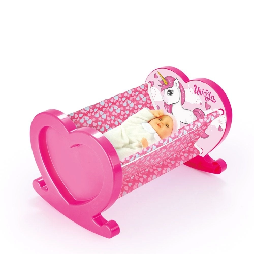 Детска розова люлка-легло за кукли Еднорог | PAT35388