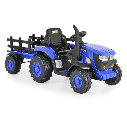 Детски акумулаторен трактор Rancher с ремарке в син цвят | PAT35467