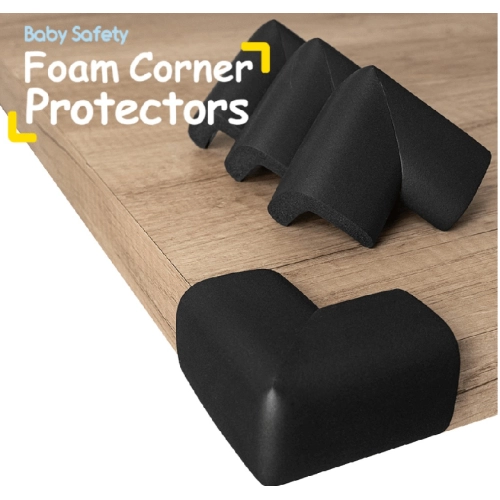 Предпазители за ръбове и ъгли на мебели – 4 бр., черни | PAT35610