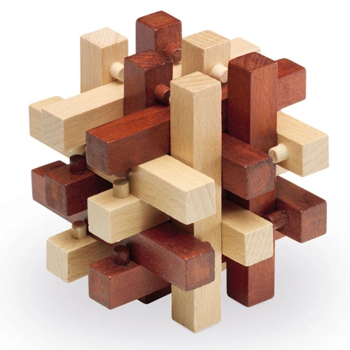 Детски дървен логически пъзел-главоблъсканица Куб | PAT35685