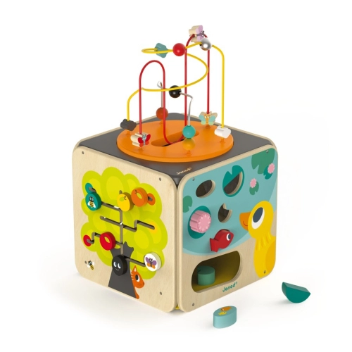 Бебешка дървена играчка Дидактически дървен активен куб | PAT36081