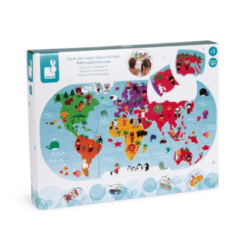Детск карта-пъзел на света за баня | PAT36105