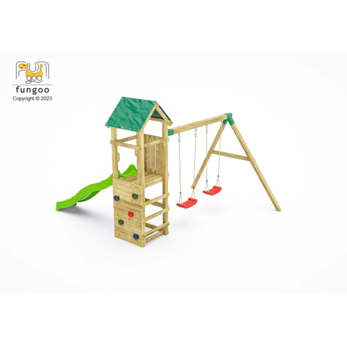 Детска площадка с пързалка и люлка Charly  | PAT36278