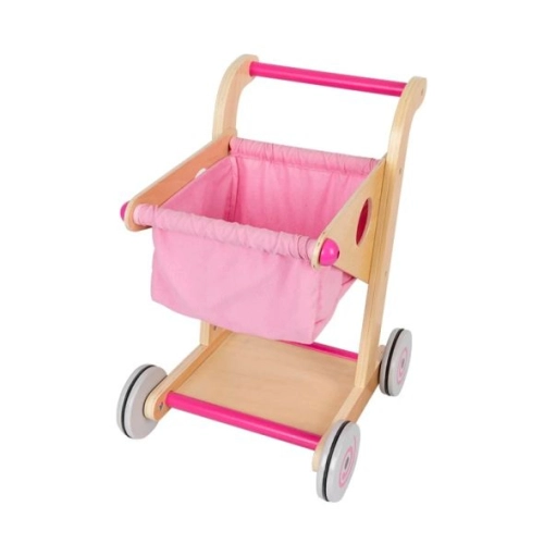 Детска розова дървена количка за пазаруване | PAT36325