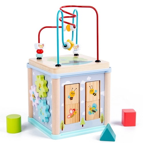 Бебешка образователна играчка Дървено кубче активити | PAT36385