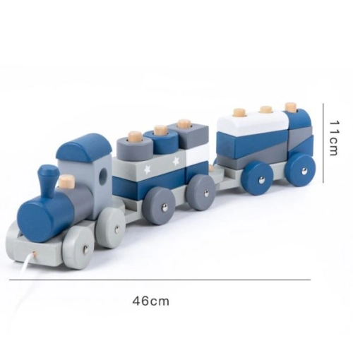 Детска играчка за дърпане Дървен влак низанка | PAT36387