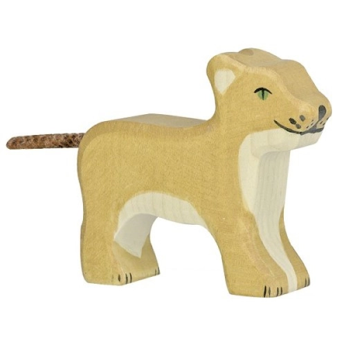 Детска дървена ръчно изработена фигурка Малък стоящ лъв | PAT36516