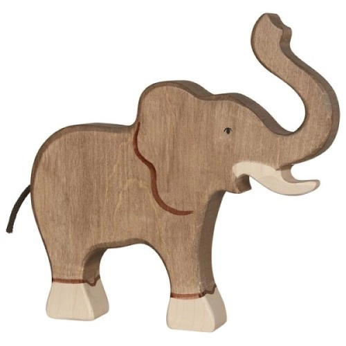 Детска дървена ръчно изработена фигурка Слон с вдигнат хобот | PAT36518