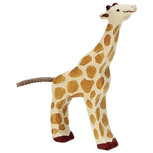 Детска дървена ръчно изработена фигурка Малък пасящ жираф | PAT36521
