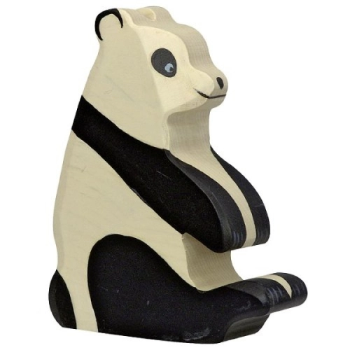 Детска дървена ръчно изработена фигурка Седяща панда | PAT36531